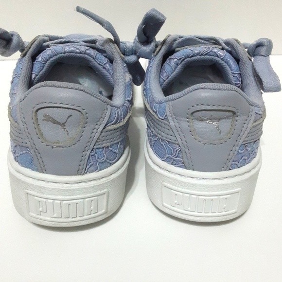 Puma Basket Platform Fo Icelandic Blue Low Top Sneakers US 6.5 Trendy Streetwear - Picture 6 of 8